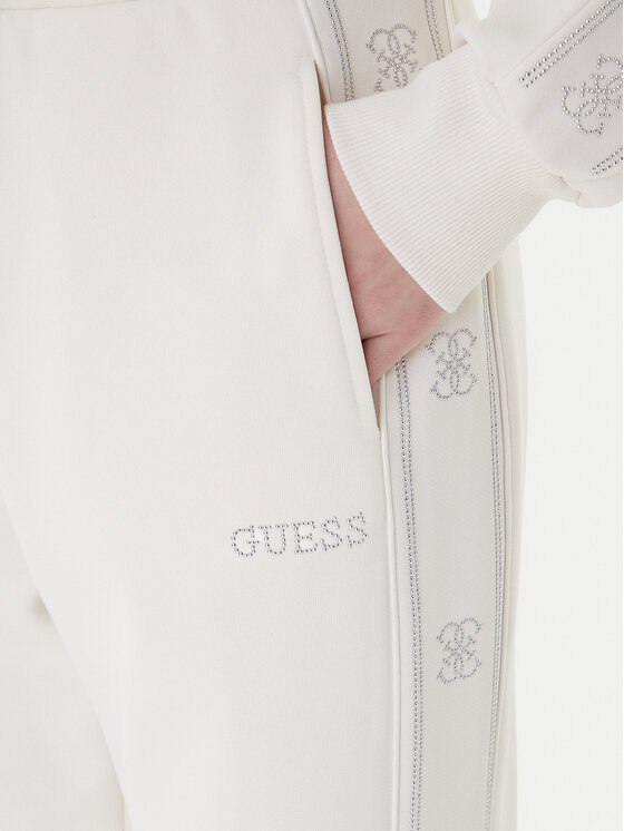 Guess Guess Teplákové nohavice V5BB23 KCX22 Biela Regular Fit