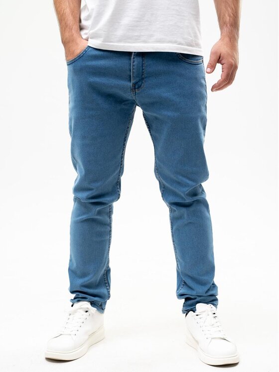 Urban City Urban City Jeansy Spodnie Jeansowe Męskie Jasne Niebieskie UrbanCity Pocket Logo 38 Niebieski Regular Fit
