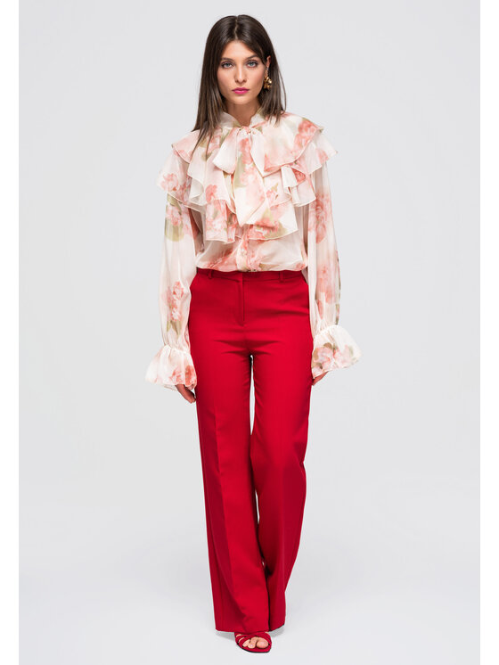 Ombre Ombre Koszula OW-SH-E0043 Beżowy Loose Fit