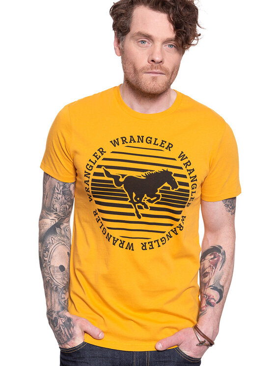 Wrangler Wrangler T-shirt CIRCLE TEE Giallo Regular Fit