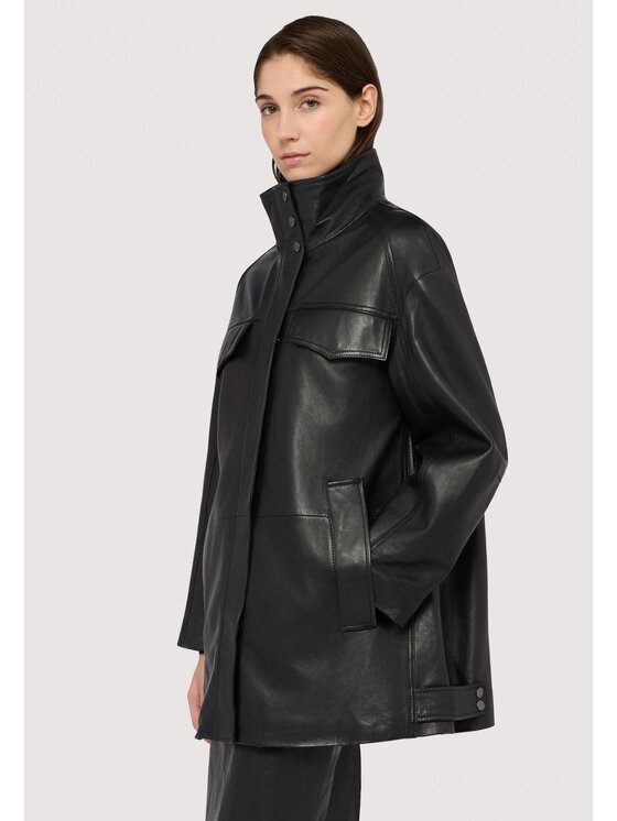 Trussardi Trussardi Giacca di pelle 8912A000314N033 Nero Over Fit