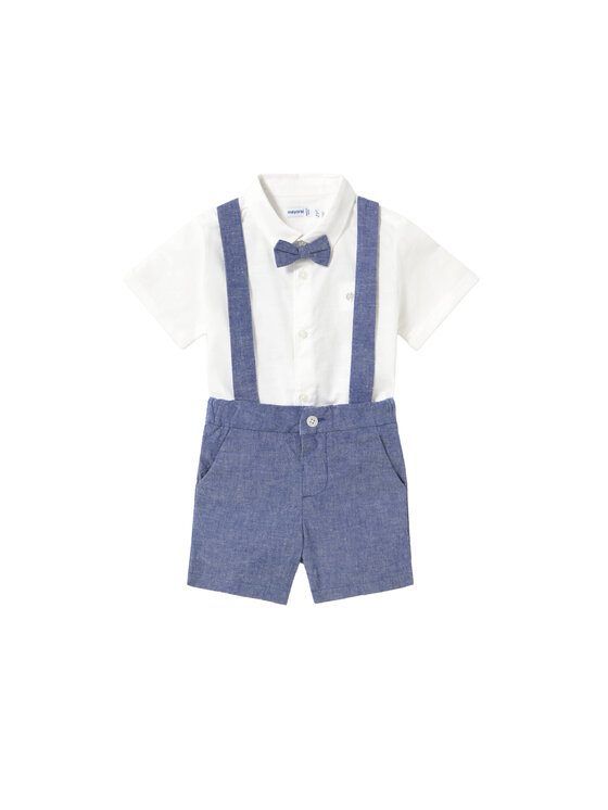 Mayoral Mayoral Completo camicia e pantaloncini 1226 Celeste Regular Fit