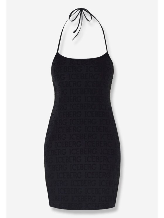 Iceberg Vestito da spiaggia Abitino mare - Iceberg - all over in rilievo Nero Slim Fit