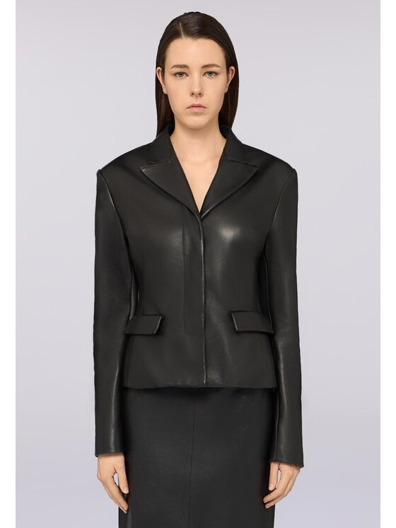 Trussardi Trussardi Giacca di pelle Q958A000394N033 Nero Slim Fit