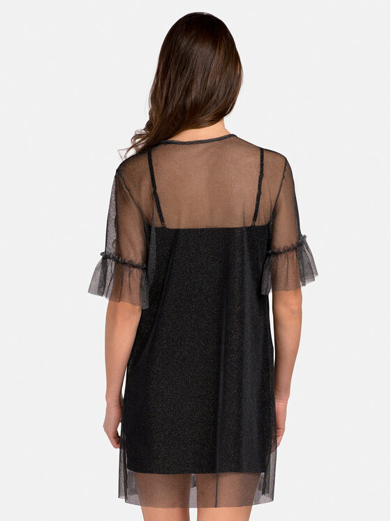 Miss Lou Miss Lou Abito da cocktail ZO-DONE3-CZ Nero Relaxed Fit