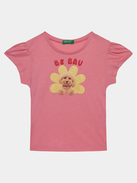 United Colors Of Benetton United Colors Of Benetton Marškinėliai 3I1XG10DR Rožinė Regular Fit