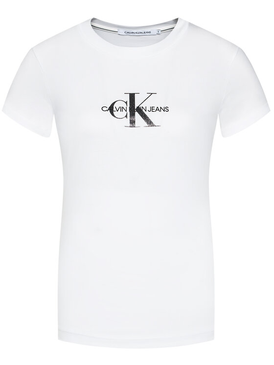 Calvin Klein Jeans T-Shirt J20J214787 Λευκό Slim Fit • Modivo.gr