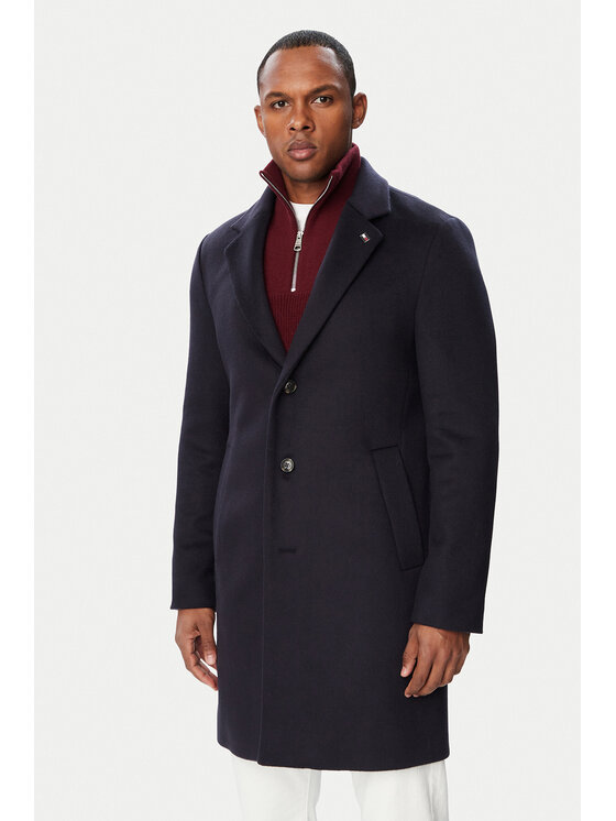 Tommy Hilfiger Tommy Hilfiger Вълнено палто MW0MW40768 Тъмносин Regular Fit