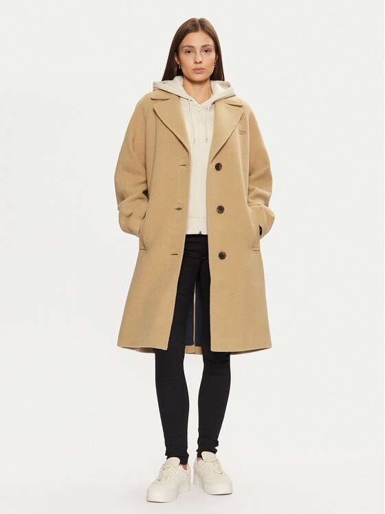 Tommy Jeans Tommy Jeans Vuneni kaput DW0DW20166 Bež Regular Fit