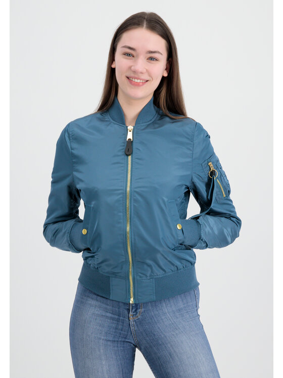 Alpha Industries Alpha Industries Kurtka bomber MA-1 VF Light Bomber Jacket Women Błękitny Slim Fit