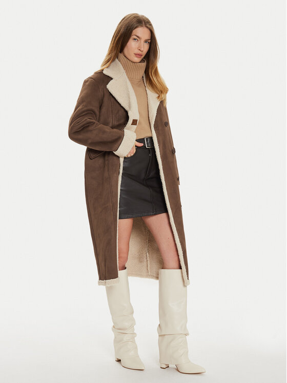 Noisy May Noisy May Cappotto in shearling Dila 27031455 Marrone Regular Fit