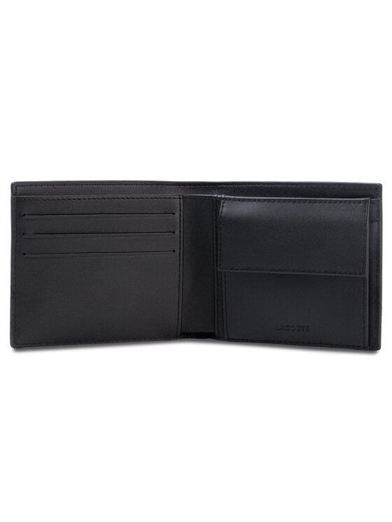 Lacoste Lacoste Sada peňaženka a puzdro na karty M Billfold Coin Box NH2505FG Čierna