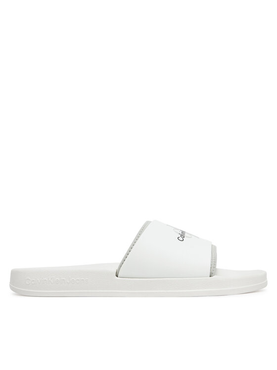 Calvin Klein Jeans Calvin Klein Jeans Iešļūcenes Slide Rubber Neoprene Monologo YM0YM00361 Balts