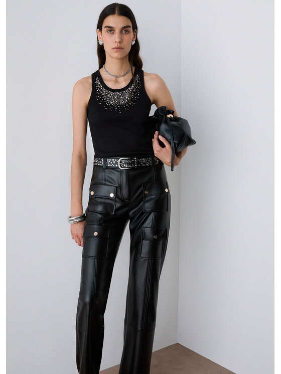 Liu Jo Liu Jo Pantaloni di tessuto CF6198E062422222 Nero Regular Fit