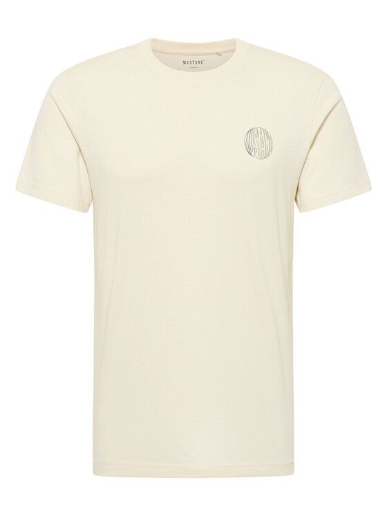 Mustang Mustang T-Shirt AUSTIN Beżowy Straight Fit