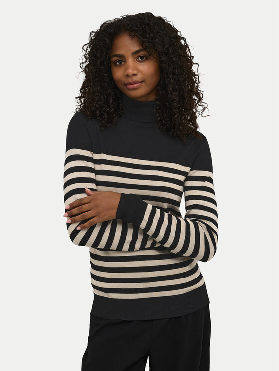 Kaffe Kaffe Rollkragenpullover 10509063 Schwarz Regular Fit