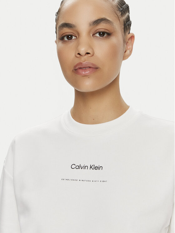 Calvin Klein Calvin Klein Bluza Multi Logo K20K207216 Biały Regular Fit