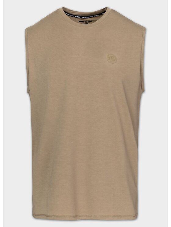 PITBULL PITBULL Koszulka techniczna Casual Sport SMALL LOGO II Brązowy Regular Fit