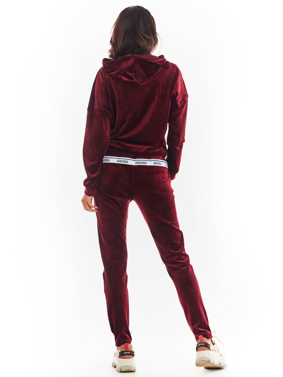 Awama Awama Pantaloni da donna A372 Bordeaux Basic Fit