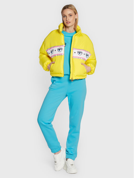 Chiara Ferragni Doudoune 73CBUD03 Jaune Relaxed Fit Modivo