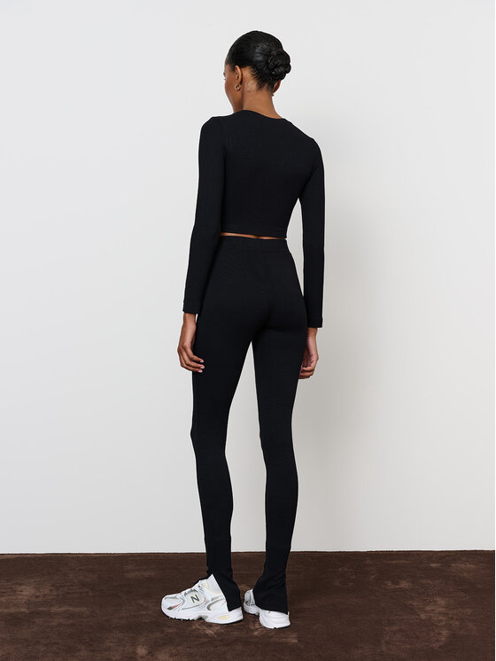 La Mania La Mania Spodnie dresowe PAIGE Czarny Classic Fit