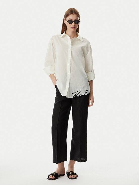 KARL LAGERFELD KARL LAGERFELD Cămașă B2W46034 Crem Oversize