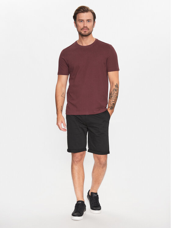 Solid Solid Pantalon scurți din material 21200395 Negru Regular Fit