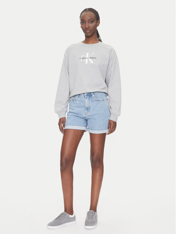 Calvin Klein Jeans Calvin Klein Jeans Bluza Monologo LV047B234G Szary Relaxed Fit