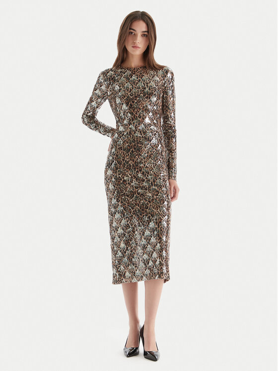 Just Cavalli Just Cavalli Коктейльна сукня 79PAO953 JS528 Бежевий Slim Fit