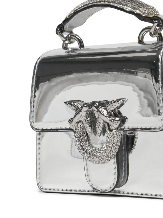 PINKO PINKO Käekott Love One Top Handle Micro Light AI 24-25 PLTT 102740 A1JD Hõbedane