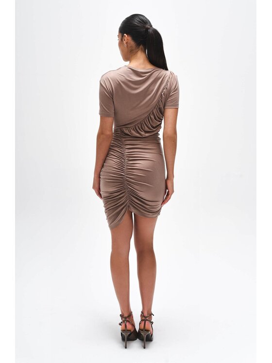 BENU BENU Večerní šaty SUKIENKA CUPRO MOKKA Hnědá Slim Fit