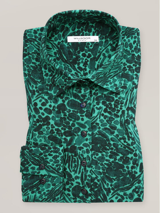 Willsoor Willsoor Koszula 61375 Zielony Comfort Fit