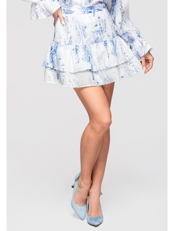 Ombre Ombre Spódnica mini OW-GL-E0001 Niebieski Slim Fit