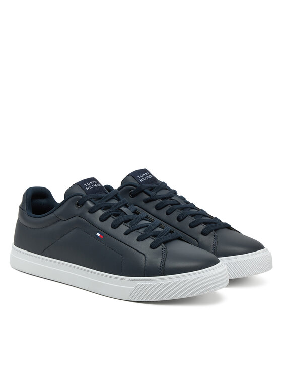 Tommy Hilfiger Tommy Hilfiger Sneakersy Icon Court Lth Flag Ess FM0FM05317 Granatowy