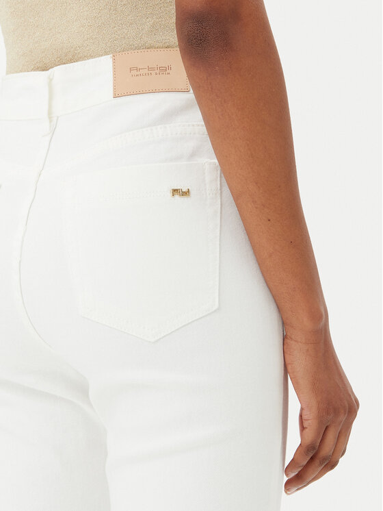 Artigli Artigli Jeansy ADDE002564 058 Biały Slim Fit