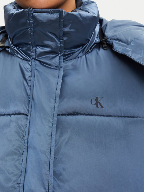 Calvin Klein Jeans Calvin Klein Jeans Зимно яке Shiny Monologo J20J224617 Син Regular Fit