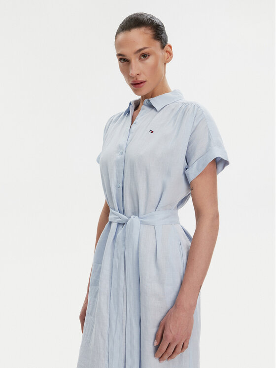 Tommy Hilfiger Tommy Hilfiger Košeľové šaty Ess WW0WW44653 Modrá Regular Fit