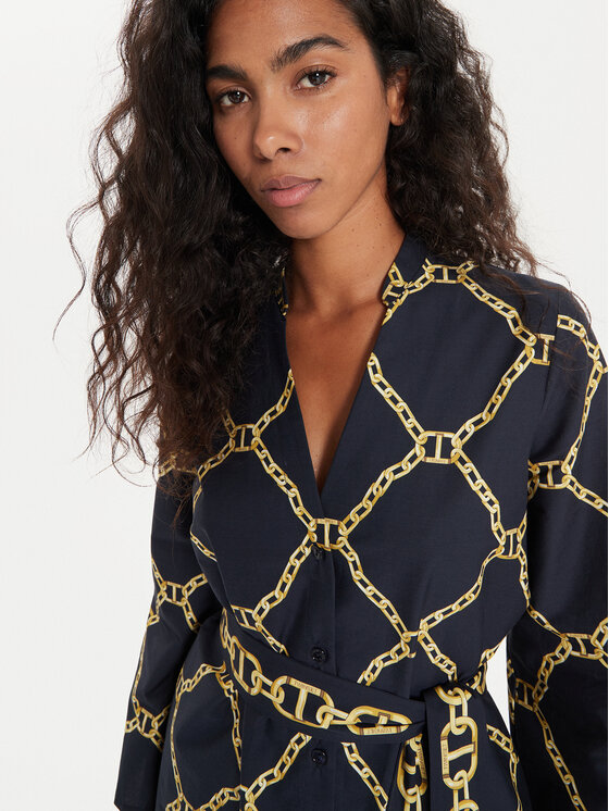 TWINSET TWINSET Haljina košulja 241TP2733 Tamnoplava Straight Fit