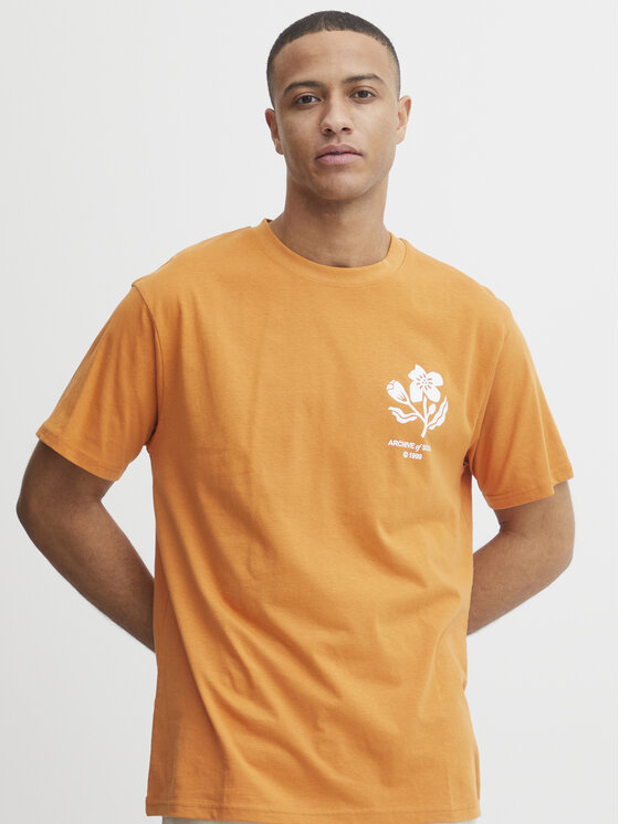 Solid T-krekls 21107756 Oranžs Casual Fit