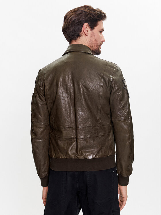 Aeronautica Militare Aeronautica Militare Usnjena jakna 231PN5027PL183 Rjava Regular Fit