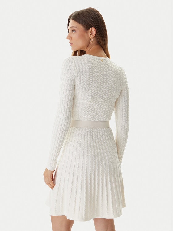 Guess Guess Rochie tricotată W5BK68 Z2YJ2 Écru Slim Fit