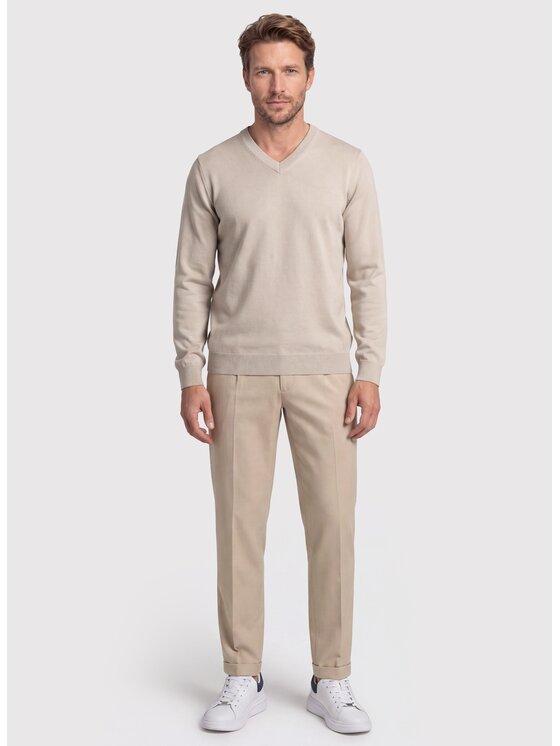Pako Lorente Pako Lorente Sweter P26WN-2X-010 Beżowy Straight Fit
