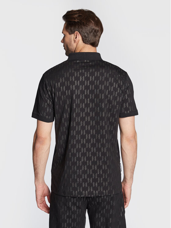 KARL LAGERFELD Polo 745070 524251 Czarny Regular Fit | Modivo.pl