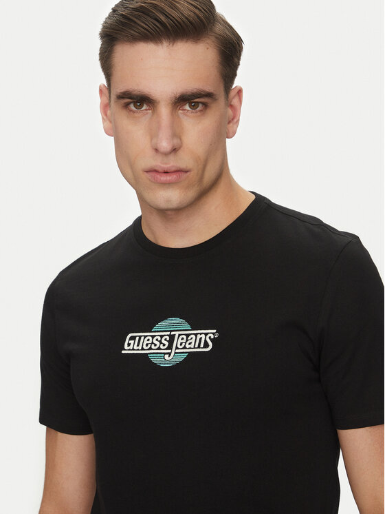 Guess Jeans Guess Jeans T-Shirt M5GI23 K8HM0 Czarny Slim Fit
