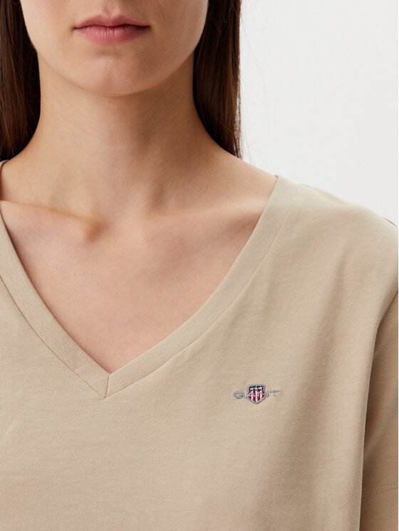 Gant Gant Тишърт Shield 4200750 Бежов Regular Fit