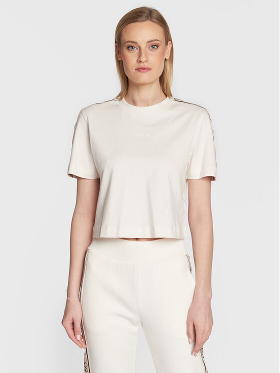 Guess Tricou V3RI08 I3Z14 Bej Relaxed Fit