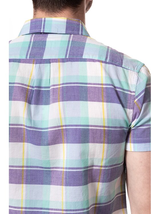 Wrangler Wrangler Koszula SS 1PKT SHIRT Fioletowy Regular Fit