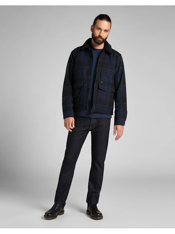 Lee Lee Kurtka przejściowa WOOL JACKET Niebieski Regular Fit