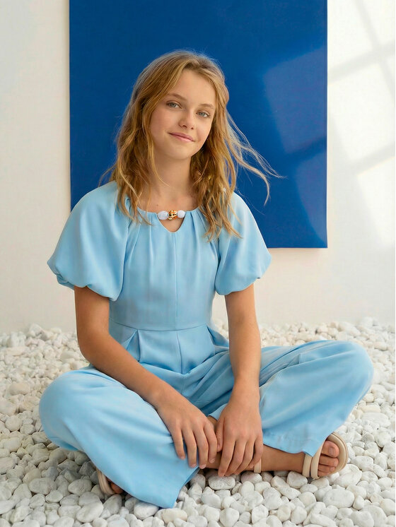 Abel & Lula Abel & Lula Kombinezon 5275 Błękitny Regular Fit