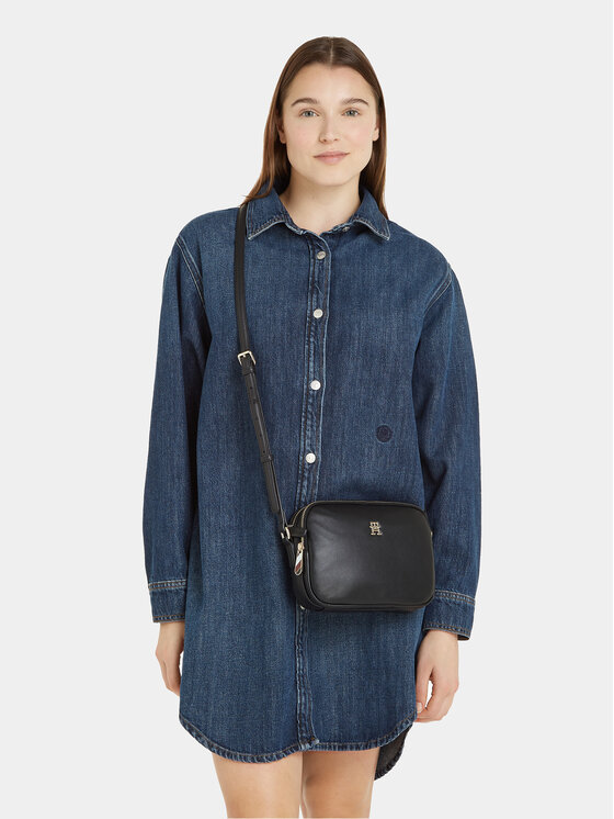 Tommy Hilfiger Tommy Hilfiger Rankinė Poppy Plus Crossover AW0AW15235 Juoda